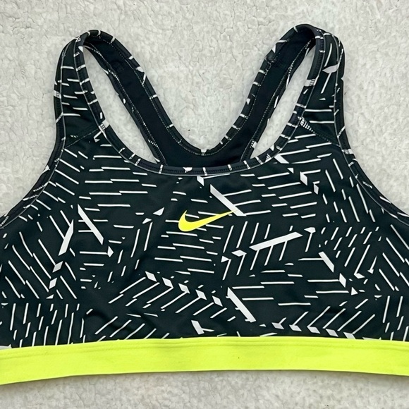 Nike Other - Nike Women's Black and Neon Yellow Patterned Sports Bra- Size XL
